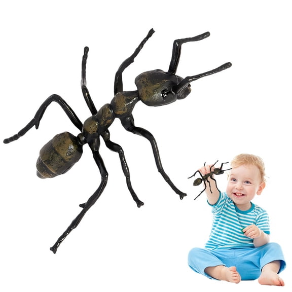 BESTSKY Fake Bugs, Realistic Black Ant Plastic Models, Durable PVC Insect Toys for Halloween Pranks, Party Decorations, Science Education, and Preschool Learning, Style3