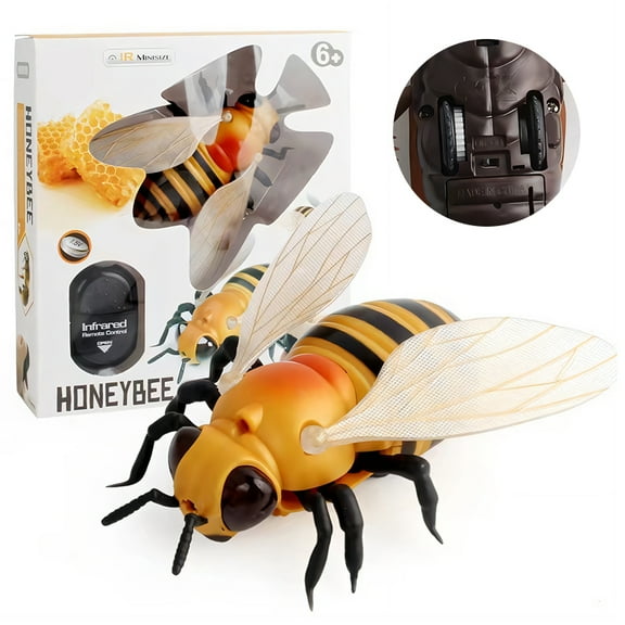 BESTSKY Fake Bugs,Remote Control Bee Bug Toys,Yellow Black Prank Kit