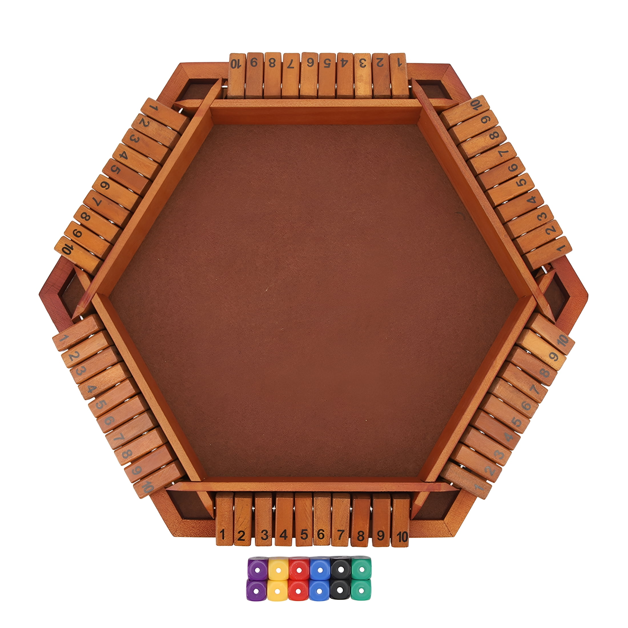 BESTSKY Family Game Wooden Board Table Math Game Box Dice Game for 1-6 ...