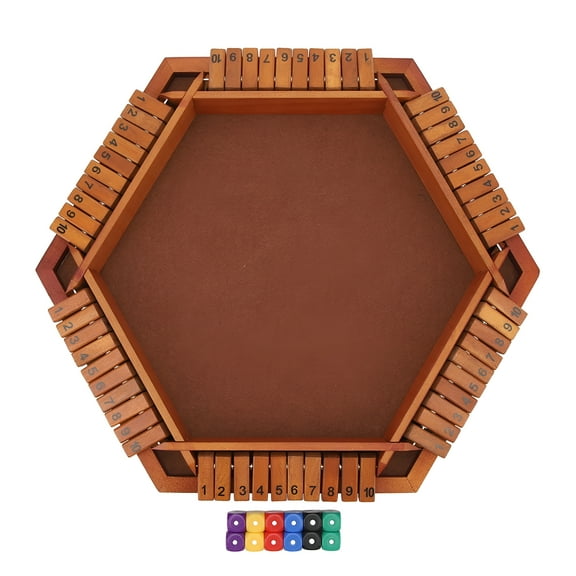 BESTSKY Family Game Wooden Board Table Math Game Box Dice Game for 1-6 Players