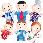 BESTSKY Family Hand Puppets Set 6-Piece Soft Plush Puppets for Kids, Storytelling, Imaginative Play, and Educational Fun