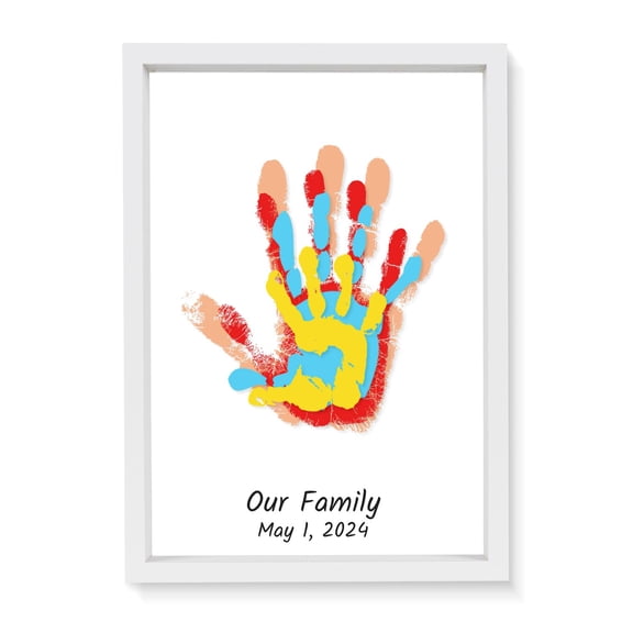 BESTSKY Family Handprint Kit, DIY Baby Hand Print Kit - New Parent Gifts Ideas Hand and 4 Sheets Footprint Keepsake Kit with Baby-Safe Paint