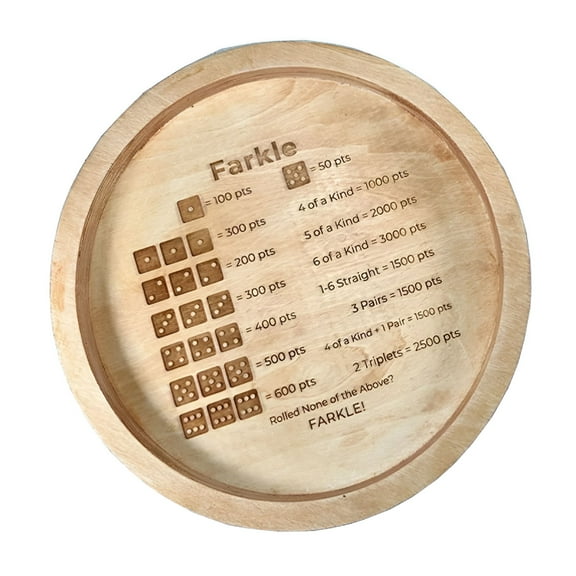 BESTSKY Farkle Dice Game Set with Scoring Tray, 6 Pearl Dice & Printed Rules, Classic Party Board Game
