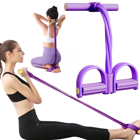 BESTSKY Fashion Puller Exercise,8 Tube Pedal Resistance Device,Resistance Band for Full Body Workout,Elastic Pull Rope,Arm Chest Back Muscle Toning,Portable Fitness Equipment for Adult(1Pc,Purple)