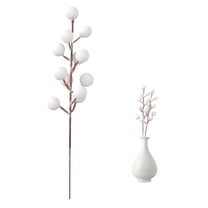 BESTSKY Faux Flowers,Bendable White Berries Flowers for Decoration,Lifelike Decorative Sprig Berry Stems,Style1