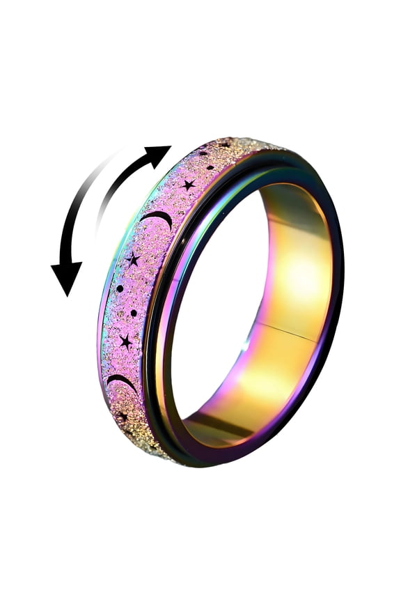 Fidget Spinner Ring Spinner Ring Men Women Anxiety Relief Fidget Rings Size8