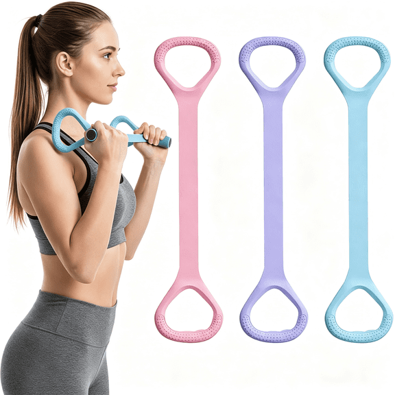 BESTSKY Figure 8 Exercise B&S for Women Men,3Pcs Resistance B&S,Yoga Gym Fitness Pullrope 8 Word Elastic for Workout,Arm,Back,Leg,Shoulder Tra"Elastic Ropes,Pilates,Home Workout Equipment