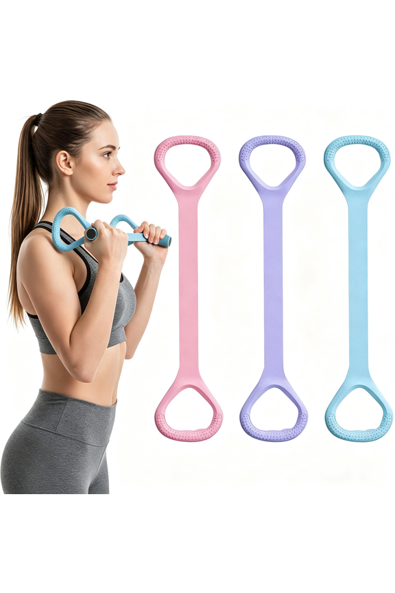 Figure 8 Exercise B&S for Women Men,3Pcs Resistance B&S,Yoga Gym Fitness Pullrope 8 Word Elastic for Workout,Arm,Back,Leg,Shoulder Tra"Elastic Ropes,Pilates,Home Workout Equipment