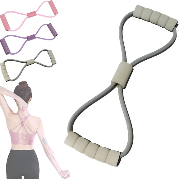 BESTSKY Figure 8 Resistance Band with Handles Elastic Bands for Exercise- Elastic Exercise Strap for Full-Body Workouts,Strength Training & Flexibility & Home Gym (Women & Men)