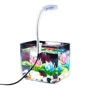 BESTSKY Fish Tanks,360  Viewing Experience Small Fish Tank,Chamfered Edges Aquarium,Size1