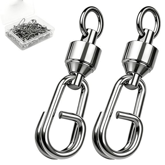 BESTSKY Fishing Ball Bearing Swivel with Oval Split Rings,25/50 Pack High Strength Stainless Steel Fishing Swivels&Snaps Quick Change Snap Swivels Fishing Tackle Split Rings Saltwater Freshwater