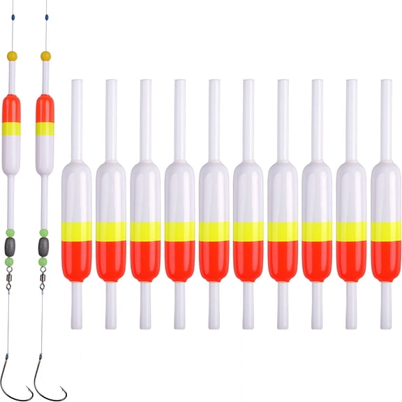 BESTSKY Fishing Floats Bobbers Balsa Wood Slip Bobbers Spring Oval Stick Slip Floats for Crappie Catfish Trout Panfish Walleyes Fishing,10Pcs Bobbers for Fishing