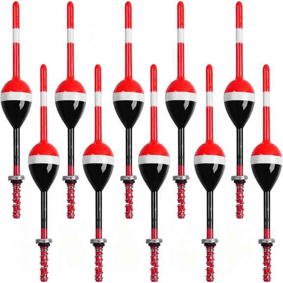 BESTSKY Fishing Floats and Bobbers Slip Bobber Weighted Spring Floats Oval Stick Balsa Wood Floats for Crappie Panfish Walleyes Fixed Bobber Fishing Gear Accessories