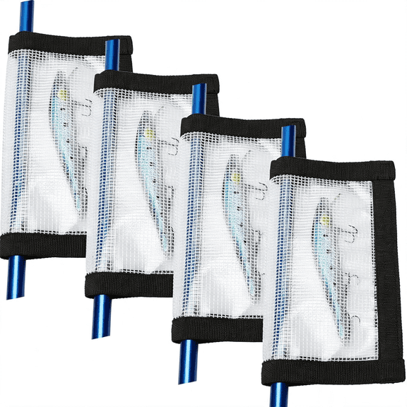 BESTSKY Fishing Lure Wraps 2-10 Pack Durable Clear Pvc Lure Wrap for Fishing Rod Saltwater Hook Covers Fabric Lure Protector Lure Wraps
