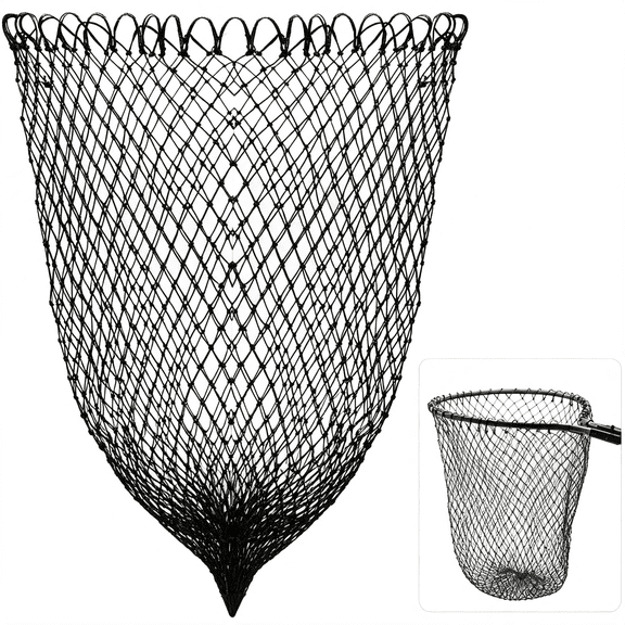 BESTSKY Fishing Net Fish Landing Net Foldable Fishing Replacement Net for Freshwater Saltwater Fishing Net Replacement Netting Green/Black 2 Colors Handle/Frame Not Included
