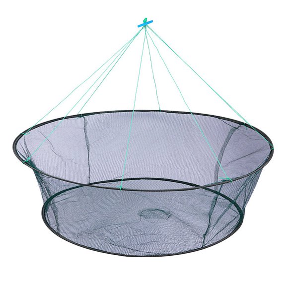 BESTSKY Fishing Net with Handle,Open Design Fishing Bait Storage,Lifting Net Function Minnow Trap,Blue