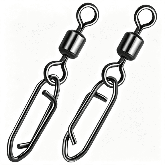 BESTSKY Fishing Speed Clips, 50-Pack Quick-Change Swivels for Fishing | Quick Change Fishing Clips, Fishing Snaps and Barrel Swivels, Stainless Steel, Corrosion-Resistant for Freshwater & Saltwater