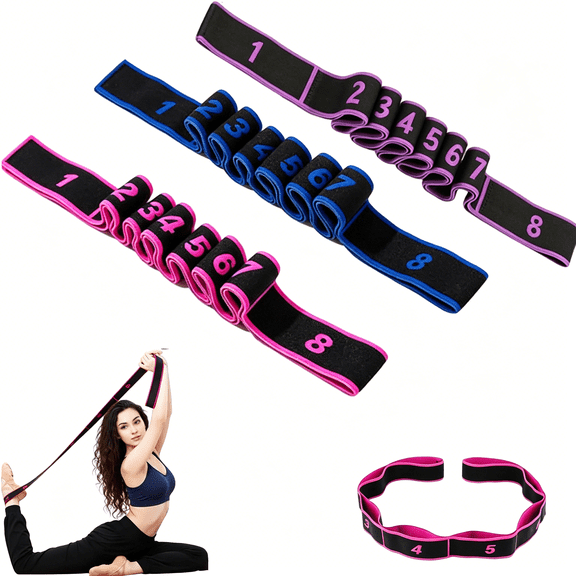 BESTSKY Fitness Resistance Band,8-Section Elastic Training Bands,Numbered Stretch Band for Yoga,Stretching,Pilates,Fitness