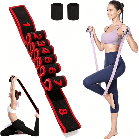 BESTSKY Fitness Resistance Band,Numbered Fitness Resistance Band for Stretching and Yoga,Full Body Workout Equipment for Home Gym,Glutes Training & Strength for Men and Women