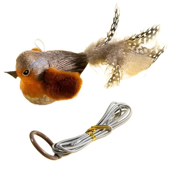 BESTSKY Flapping Bird Cat Toy,Catnip Infused Toy Bird Cat Toy,Stimulate Playful Cat Behavior Chirping Bird Cat Toy Flapping Wings,Brown