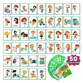 BESTSKY Flash Cards,Behavior Flash Cards for Toddlers,Double-Sided Sight Word Flash Cards