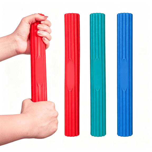 BESTSKY Flex Therapy Bar and Grip Strength Trainers Set, Physical Therapy & Resistance Bar for Golfers Elbow, Tendinitis, Wrist,Forearms Pain, Improve Grip Strength and Relieve Pain