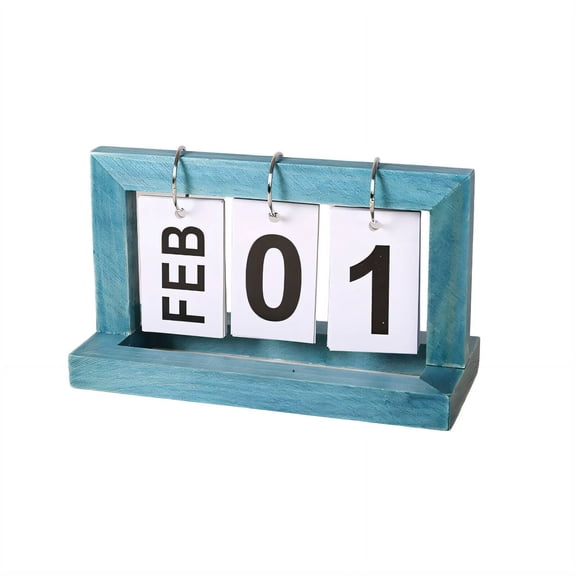 BESTSKY Flip Desk Calendar,Perpetual Calendar Decoration Myriad Year Calendar,Wooden Desk Calendar Desktop Calendar,Style2
