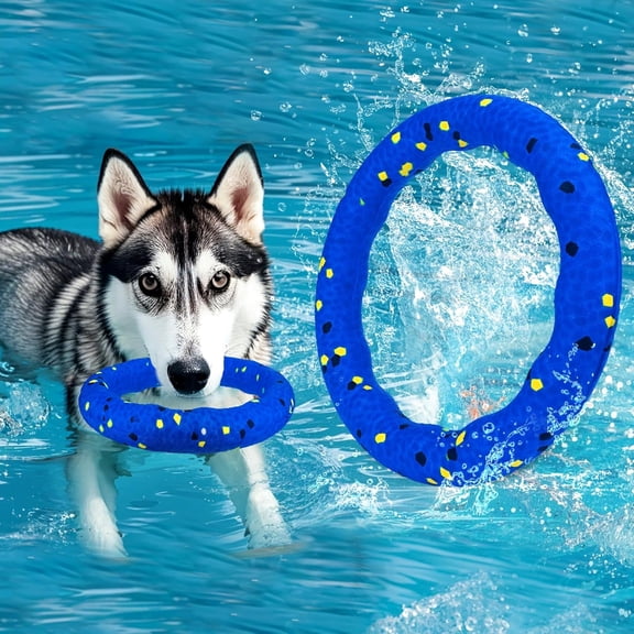 BESTSKY Floating Dog Pool Toy-Durable E-Tpu Dog Water Toy for Fetch&Chew,Bright Floating Dogs Toys for Pool,Beach&Outdoor Play-Dogs Beach Essentials (Blue Ring)