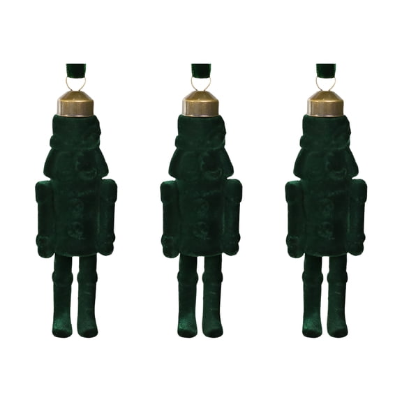 BESTSKY Flocking Nutcrackers Hanging Decorations Decorative Christmas Tree Ornament Set Nutcracker Ornaments for Christmas Tree