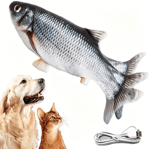 BESTSKY Flopping Fish Electric Moving Dog Fish Toy, Realistic Rocking Dog Toy for Dogs, Interactive Pet Toys for Dog Exercise, Small and Medium Dog Chew Toy