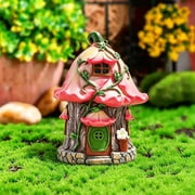 BESTSKY Flower Fairy Garden House, Miniature Fairy Garden Accessories Cottage, Whimsical Fairy House Figurine for Micro Landscapes, Terrariums, Plant Pots & Yard Ornaments Outdoor Garden Decor