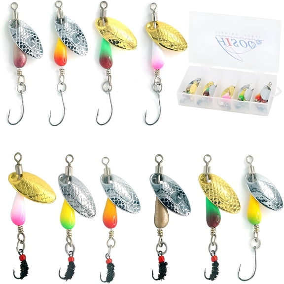 BESTSKY Fly Trout Fishing Lures for Bass Salmon Pike,Smallmouth Bass Lures with Brass Spinner for Lake River Fishing