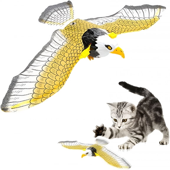 BESTSKY Flying Bird Cat Toy with Lights and Sound, Interactive Electric Hanging