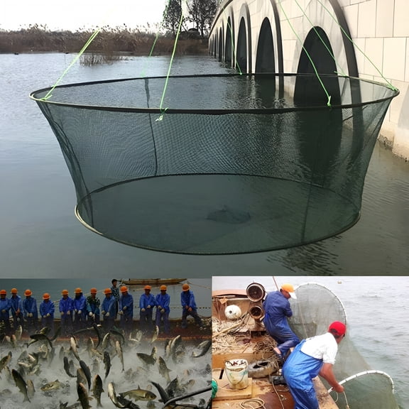 BESTSKY Foldable Drop Net Fishing Landing Net Prawn Bait Crab Shrimp,Drop Net for Pier Fishing