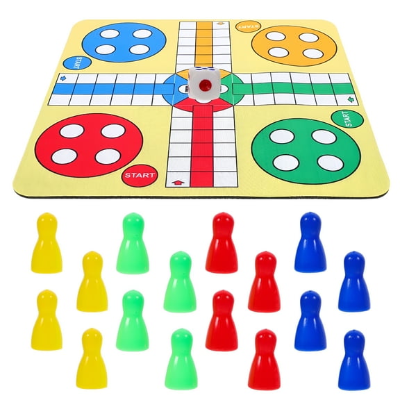 BESTSKY Foldable Flying Chess Mat and Ludo Board Game Set for Travel and Family Fun, Portable Tabletop Game for Picnics, Parties, Outdoor Gatherings