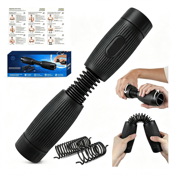 BESTSKY Forearm & Wrist Strength Trainer, Adjustable Resistance Forearm Exerciser with Interchangeable Springs Design, Beginner to Advanced Portable Arm Exercise Equipment for Home, Gym, Office