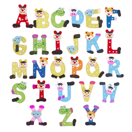 BESTSKY Fridge Magnets for Toddlers 1-7,Magnetic Wooden Letters Cute Magnets,Colorful Educational Fun Magnets Refrigerator,Letter