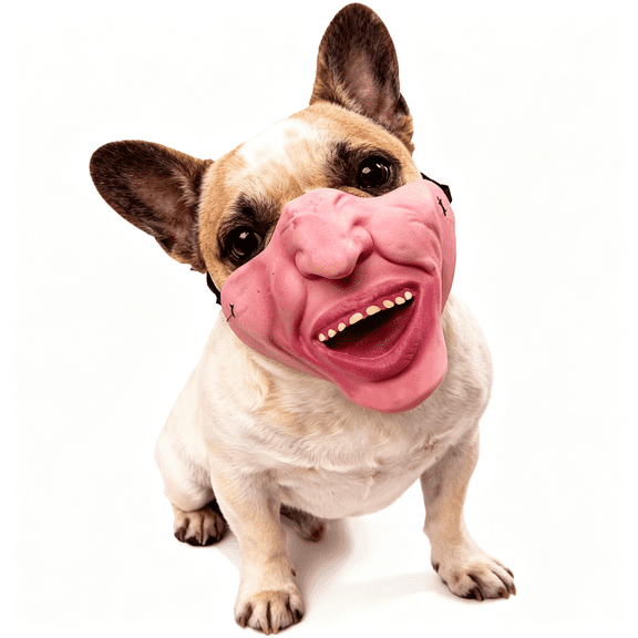 BESTSKY Funny Dog Mask for Medium Dogs, Latex Pet Face Costume for Puppy Dress Up Holiday Party Photo Props (Wide Grin)