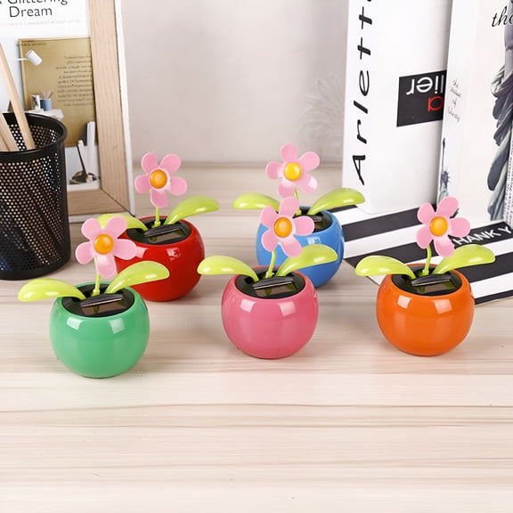 BESTSKY Funny Solar Powered Dancer Car Ornament Vibrant Dancing Flower Toy for Automobile Dashboard Decoration