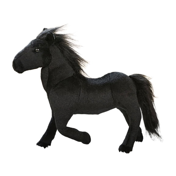BESTSKY Furbys for Girls Rideable Pony Body Pillow Large Horse Plush Toy Funny Stuff Black Style 3