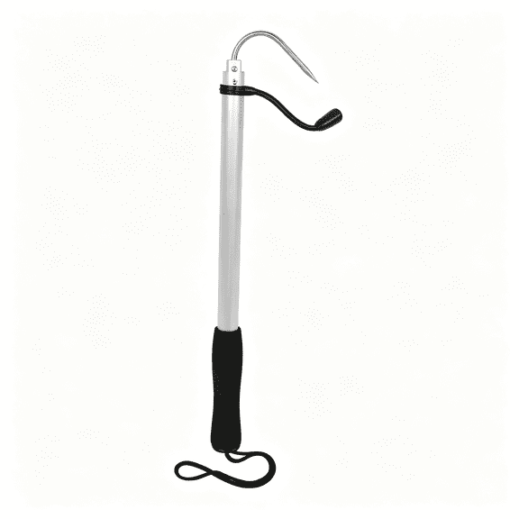 BESTSKY Gaff - Retractable Aluminum Alloy Handle with Stainless Steel Hook, Grip & Lanyard for Saltwater, Boat & Kayak Fishing (Extends 15.75"-35.4")