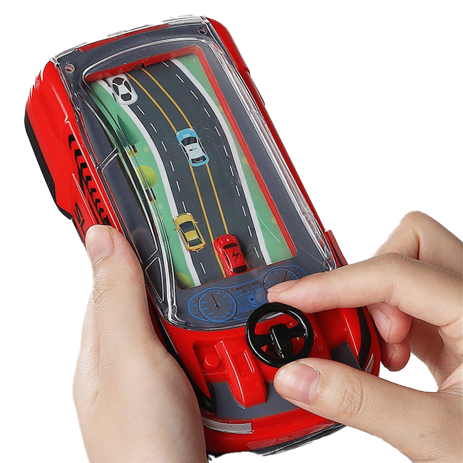 BESTSKY Game Consoles,High-Definition Transparent Design Handheld Games,Adventure Car Game Car Game,Black