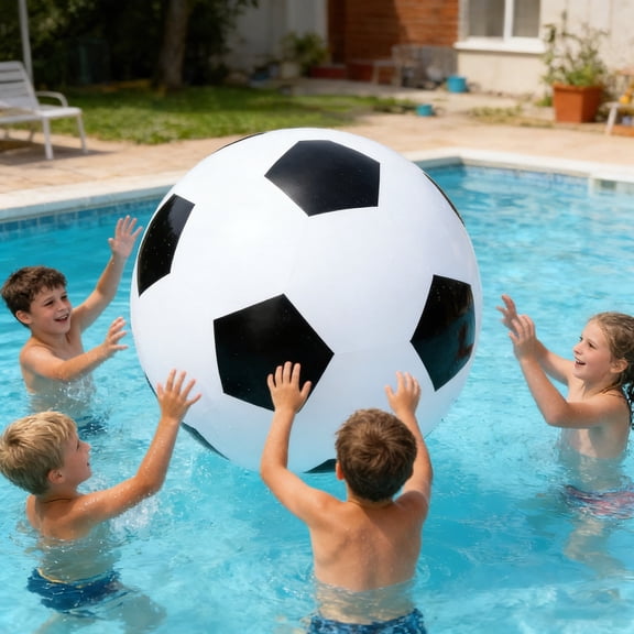 BESTSKY Giant Ball, Inflatable Ball, Beach Ball, Giant Inflatable Soccer Ball Large Beach Balls Bulk Pool Toys Beach Toys Beach Party Decoration for Water Sports Games Party Supplies, White