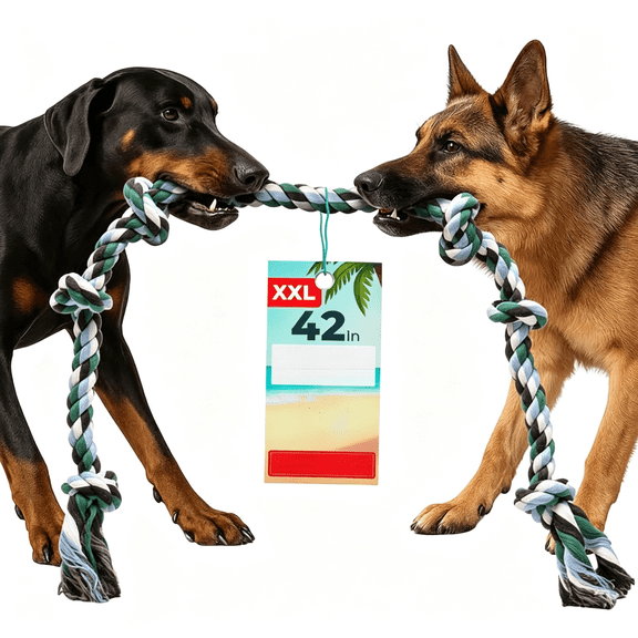 BESTSKY Giant Dog Rope Toys for Extra Large Dogs-42 Inch,6 Knot Tough Rope Chew Toys for Large Dogs-Benefits Non-Profit Animal Rescue-Indestructible Dog Toy for Aggressive Chewers