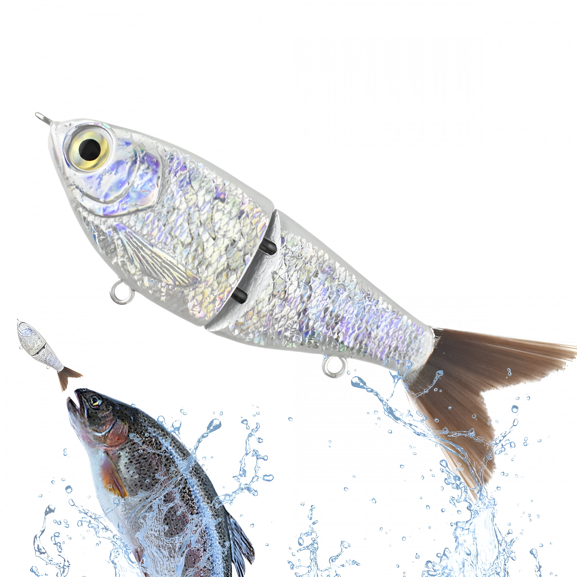 blank jointed fishing lures Bestsky Glide Baits For Pike Salmon Trout Topwater Single-Jointed Swimbait Bass Fishing Lure Multi Jointed Swimbait Unpainted Blank Hookless Fishing