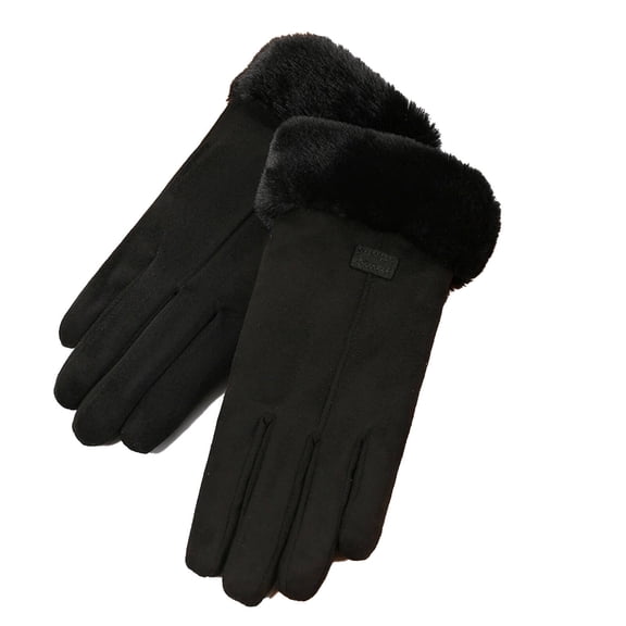 BESTSKY Gloves for Women Cold Weather Durable Softness Gloves Winter Embroidered Touch Delight Hand Warmer Gloves,Black3