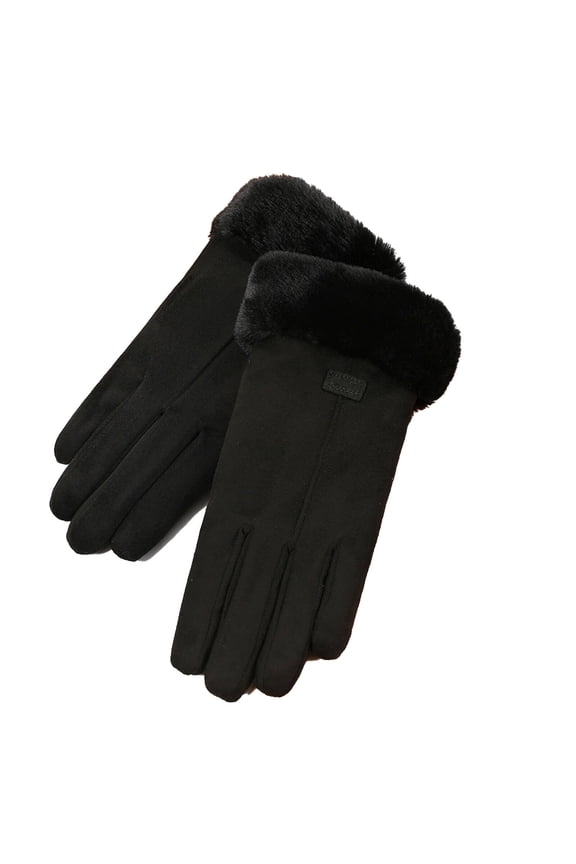 Gloves for Women Cold Weather Durable Softness Gloves Winter Embroidered Touch Delight Hand Warmer Gloves,Black3