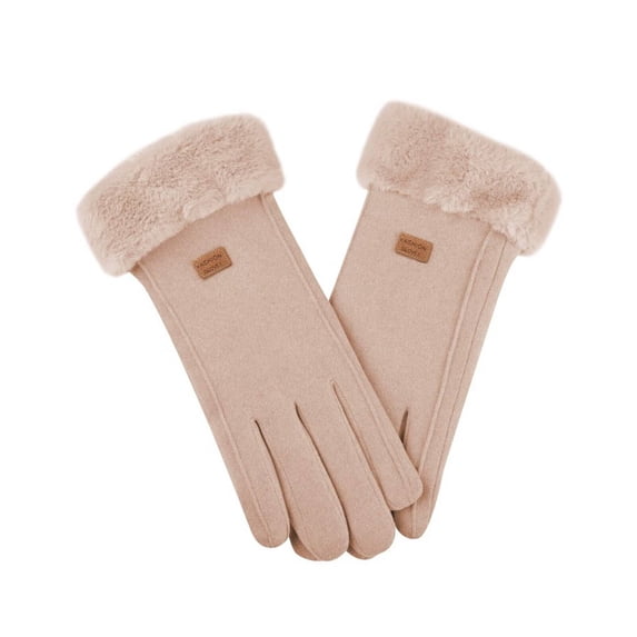 BESTSKY Gloves for Women Cold Weather Fleece-Lined Comfort Gloves Winter Soft & Lightweight Driving Gloves,Brown