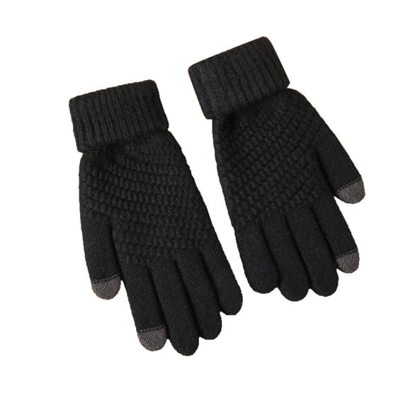 BESTSKY Gloves for Women Cold Weather Touch-Ready Tech Gloves Winter Cozy Knit Warmth Hand Warmer Gloves, Unisex for Her Elegance,Black