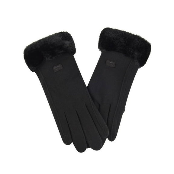 BESTSKY Gloves for Women Cold Weather Wind-Snow Block Cuffs Gloves Winter Exquisite Craft Driving Gloves,Black